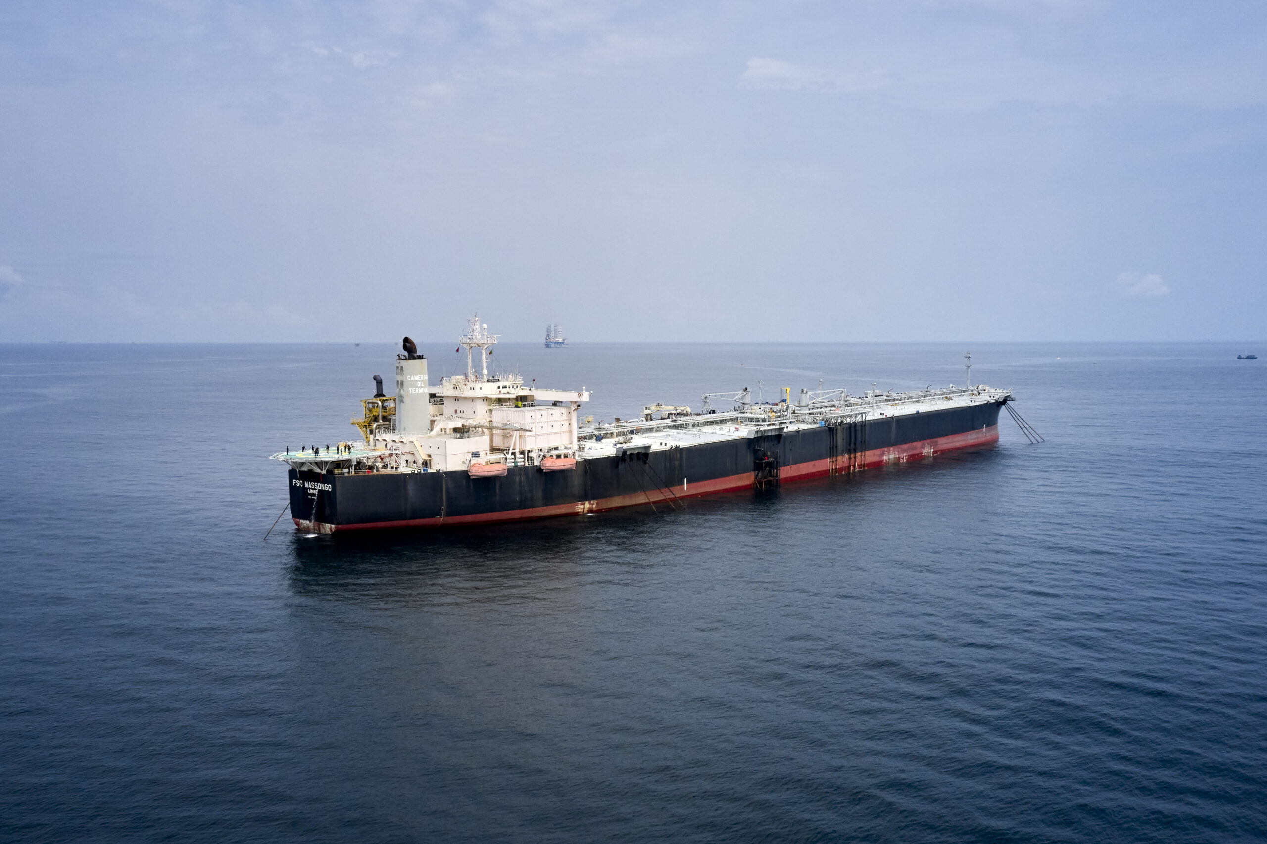 Cargo massongo boat navigating offshore Cameroon