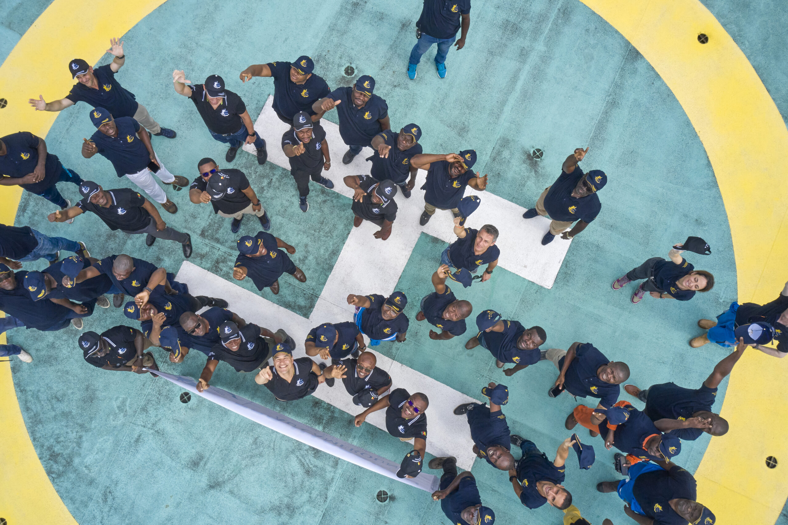 Massongo people looking up offshore Camerron 