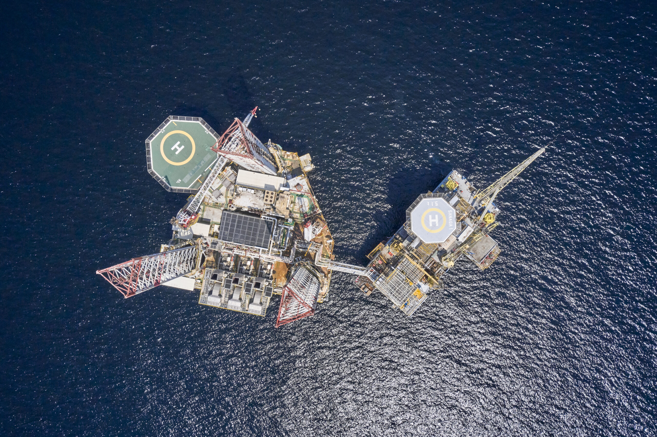 Sanaga platform seen from above offshore Cameroon