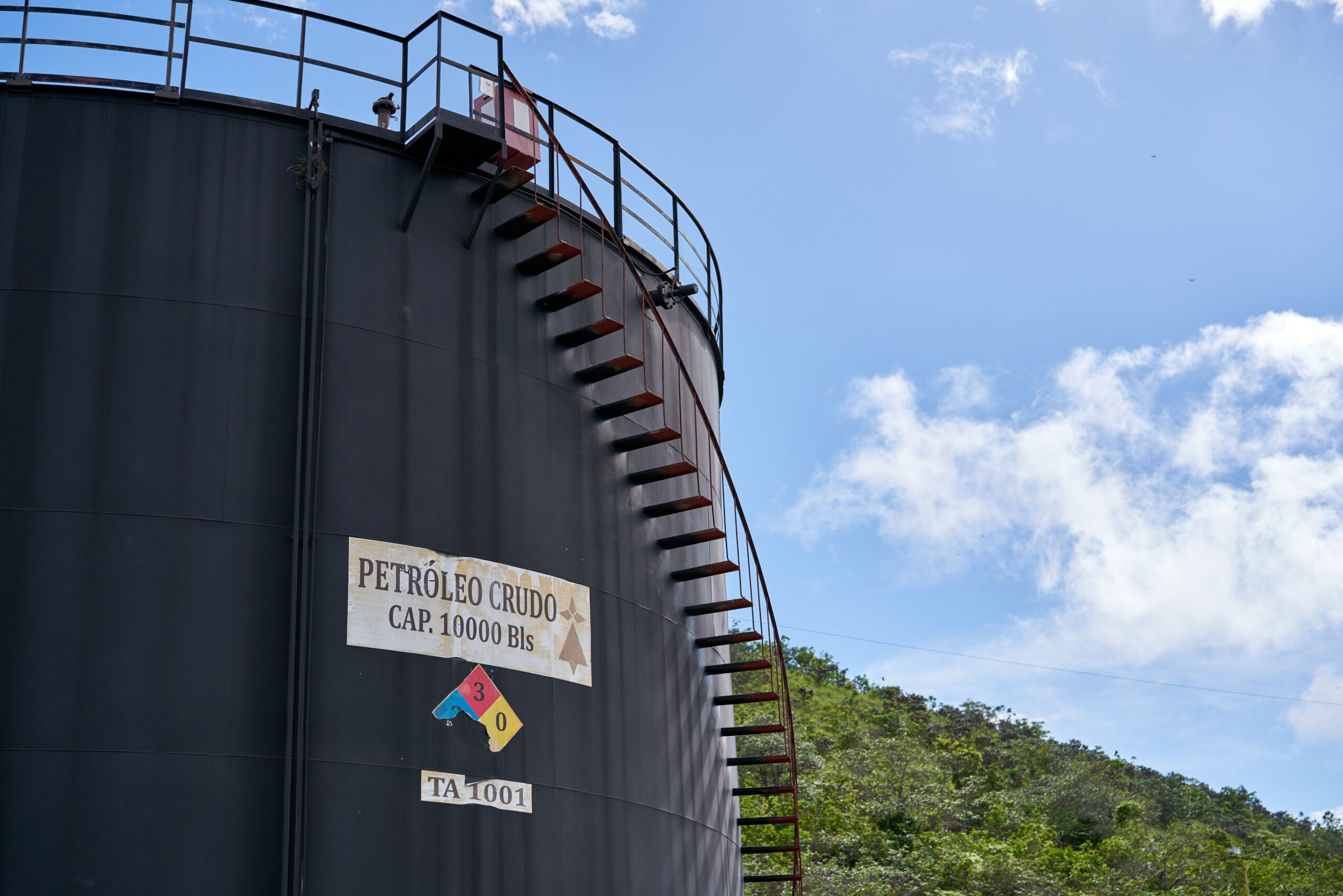 Black tank in Araguaney farm onshore Colombia