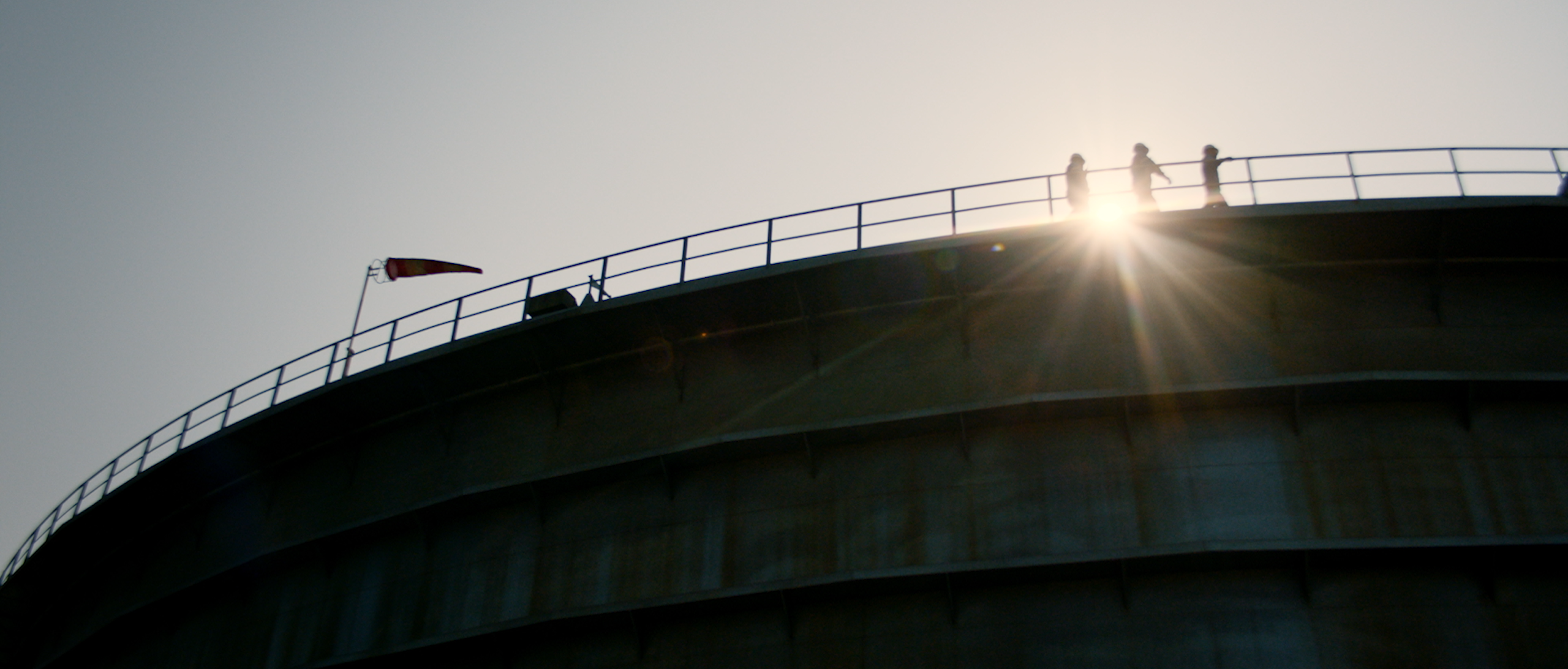 Cargo seen from below during a sunny day at Cap Lopez in Gabon