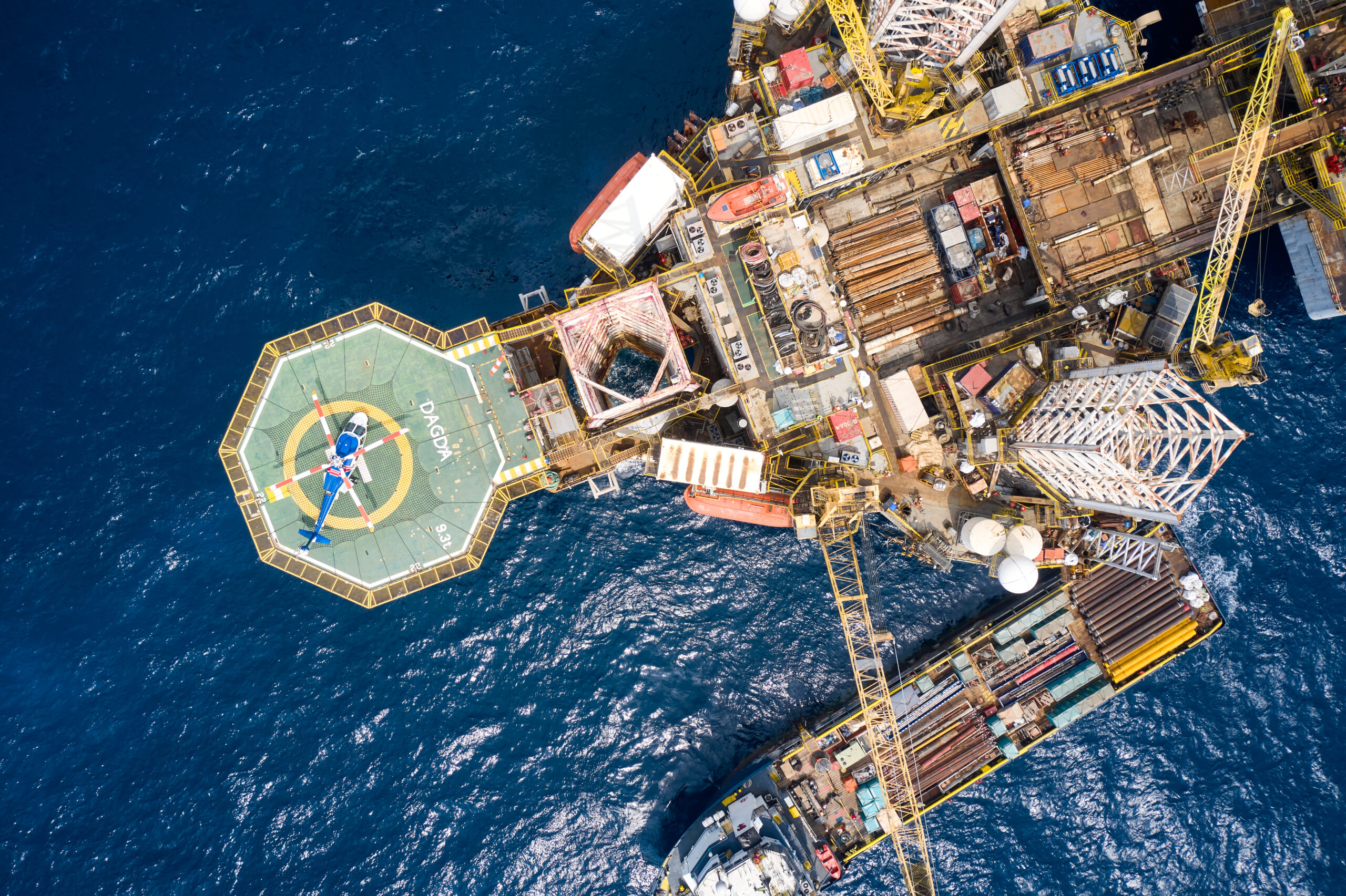 Big station seen from above in Dagda in Gabon 