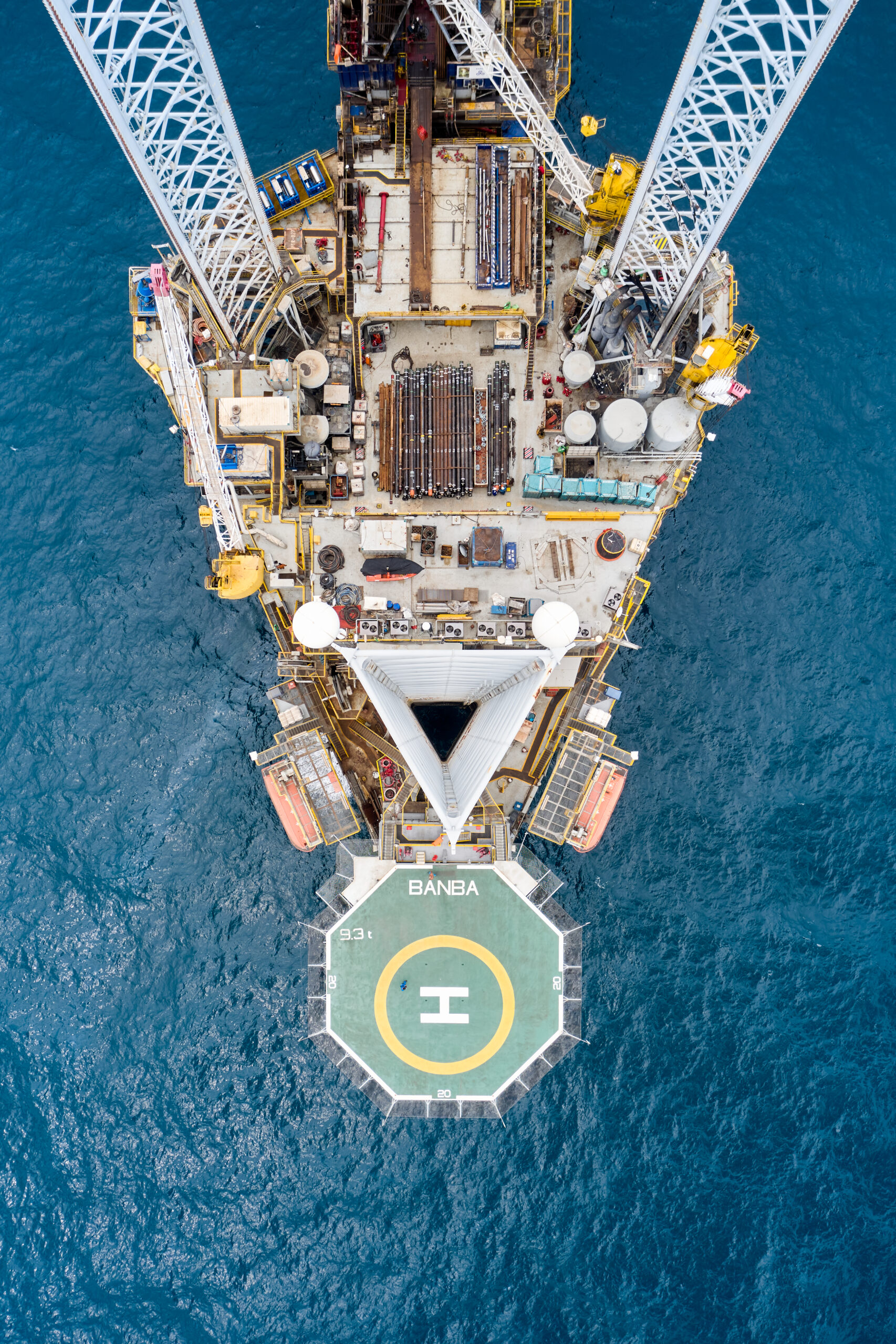 Big station seen from above in Banba in Gabon