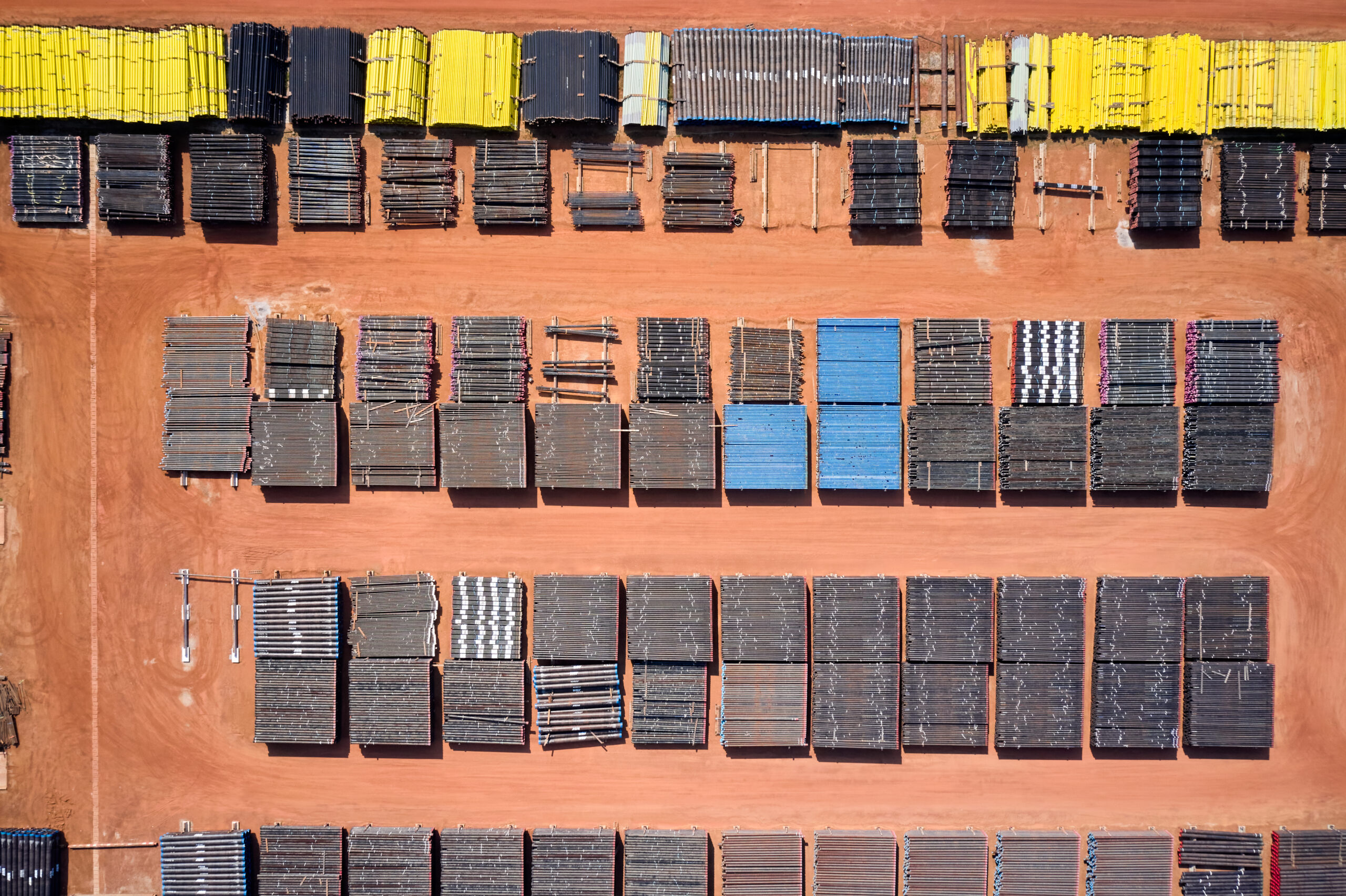 Yard base seen from above in Gabon