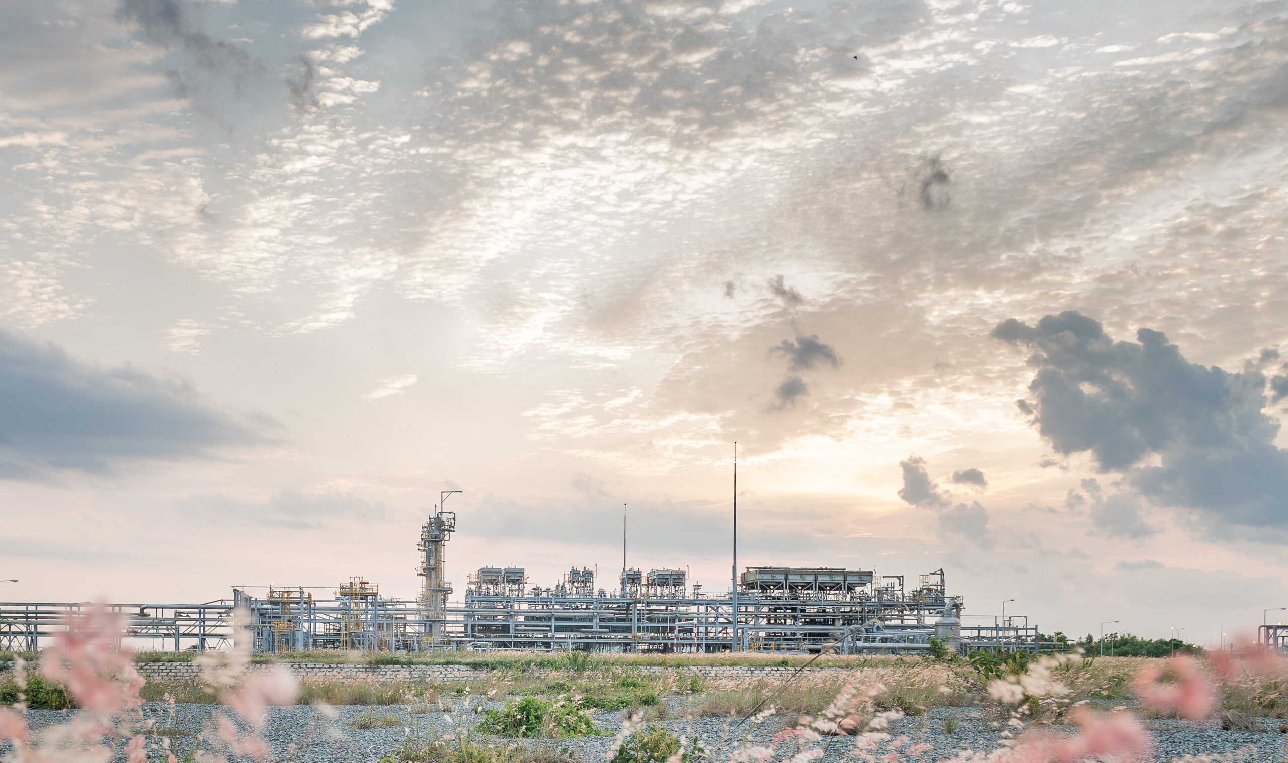 Landscape of the station with clouds onshore Vietnam 